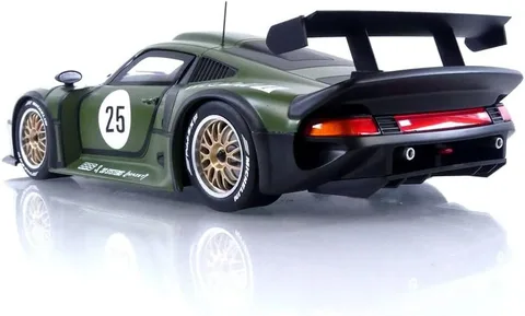 1/18 (Werk83) PORSCHE 911 GT1 24H LEMANS 1996 PRE-QUALİFYİNG WOLLEK, BOUTSEN,STUCK (Mat Yeşil)