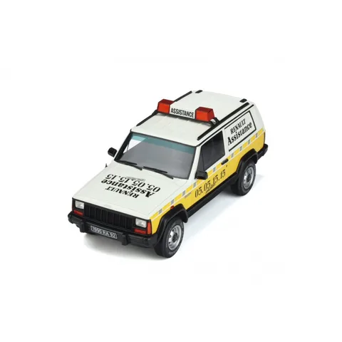 1/18 (Otto models) JEEP CHEROKEE RENAULT ASSISTANCE 1995 (RESİNE MODEL) (Beyaz-Sarı)