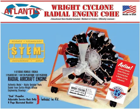 1/12 (Atlantis) WRIGHT SİKLON RADYAL UÇAK MOTORU TAKIMI