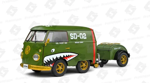 1/18 (Solido) VOLKSWAGEN KOOL KOMBI – ARMY FIGHTER –2023 (Askeri Zeytin Yeşili/Özel Grafik Kaplamalı)