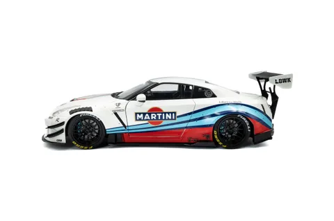 1/18 (Solido) NISSAN GT-R (R35) WITH LBWK BODY KIT TYPE 2.0 M 2024 (Martini Beyazı Yeşil Şeritli)