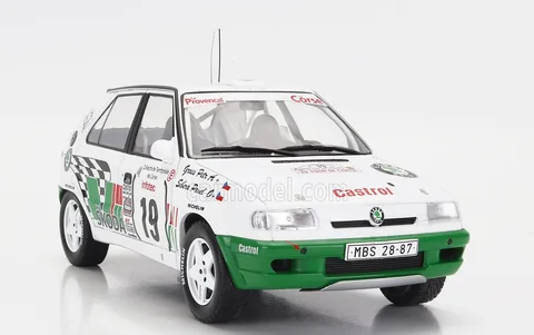 1/18 (Ixo models) SKODA FELICIA KIT CAR # 19 P.Sibera - P.Gross Tour de Corse 1995 (Beyaz ve yeşil)