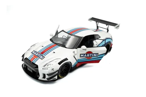 1/18 (Solido) NISSAN GT-R (R35) WITH LBWK BODY KIT TYPE 2.0 M 2024 (Martini Beyazı Yeşil Şeritli)