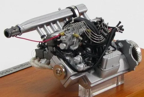 1/18 (Cmc) MERCEDES-BENZ 300SLR Motor-Aggregat 1955 (Gümüş, Çelik, Alüminyum ve Siyah