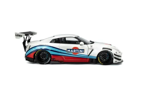 1/18 (Solido) NISSAN GT-R (R35) WITH LBWK BODY KIT TYPE 2.0 M 2024 (Martini Beyazı Yeşil Şeritli)