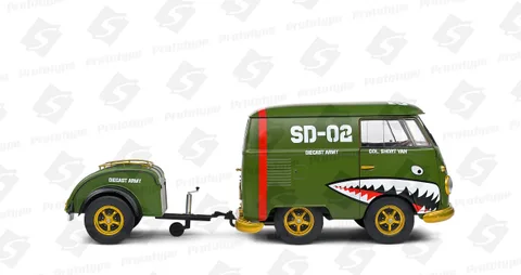 1/18 (Solido) VOLKSWAGEN KOOL KOMBI – ARMY FIGHTER –2023 (Askeri Zeytin Yeşili/Özel Grafik Kaplamalı)