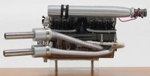1/18 (Cmc) MERCEDES-BENZ 300SLR Motor-Aggregat 1955 (Gümüş, Çelik, Alüminyum ve Siyah