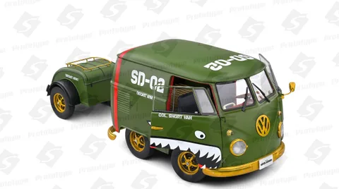1/18 (Solido) VOLKSWAGEN KOOL KOMBI – ARMY FIGHTER –2023 (Askeri Zeytin Yeşili/Özel Grafik Kaplamalı)