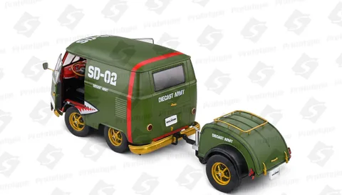 1/18 (Solido) VOLKSWAGEN KOOL KOMBI – ARMY FIGHTER –2023 (Askeri Zeytin Yeşili/Özel Grafik Kaplamalı)