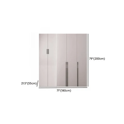 DLP-014 Modern Dikdörtgen Gardırop Ahşap Kapaklı Raflı Askılıklı Beyaz