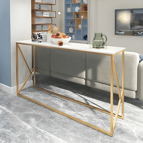 DRS-055 Dikdörtgen Konsol Masa MDF Metal Ayaklı