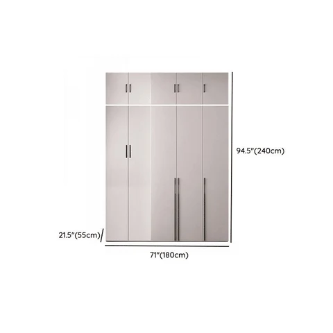 DLP-014 Modern Dikdörtgen Gardırop Ahşap Kapaklı Raflı Askılıklı Beyaz