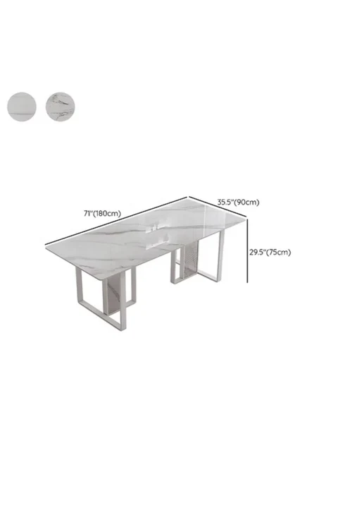 YMK-01 Modern Dikdörtgen Yemek Masası MDF Metal Ayaklı