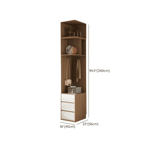 DLP-020 Modern Dikdörtgen Gardırop Ahşap Çekmeceli Askılıklı Beyaz
