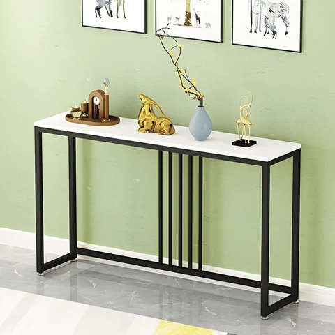 DRS-078 Modern Dikdörtgen Konsol Masa Ahşap Metal Ayaklı