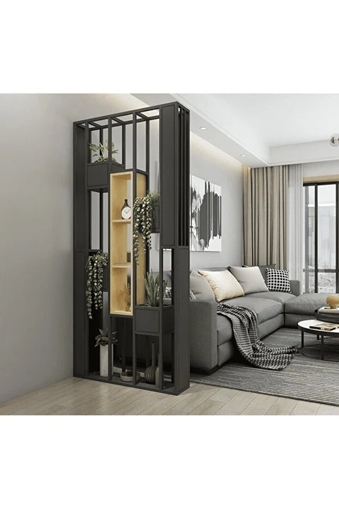 SPT820 Siyah Metal Separatör Kitaplık 90x20x200 cm