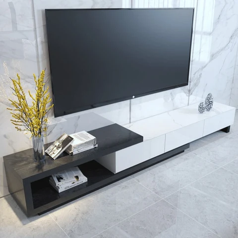 KTV-030 Modern Dikdörtgen TV Ünitesi Ahşap Çekmeceli Açılabilir