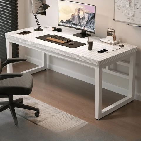 KC-0119 Modern Dikdörtgen Metal Ofis Masası, Kablo Yönetimli, Yuvarlak Köşeli