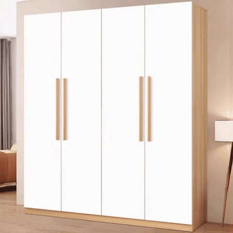 DLP-09 Modern Dikdörtgen Gardırop Ahşap Kapaklı Raflı Askılıklı