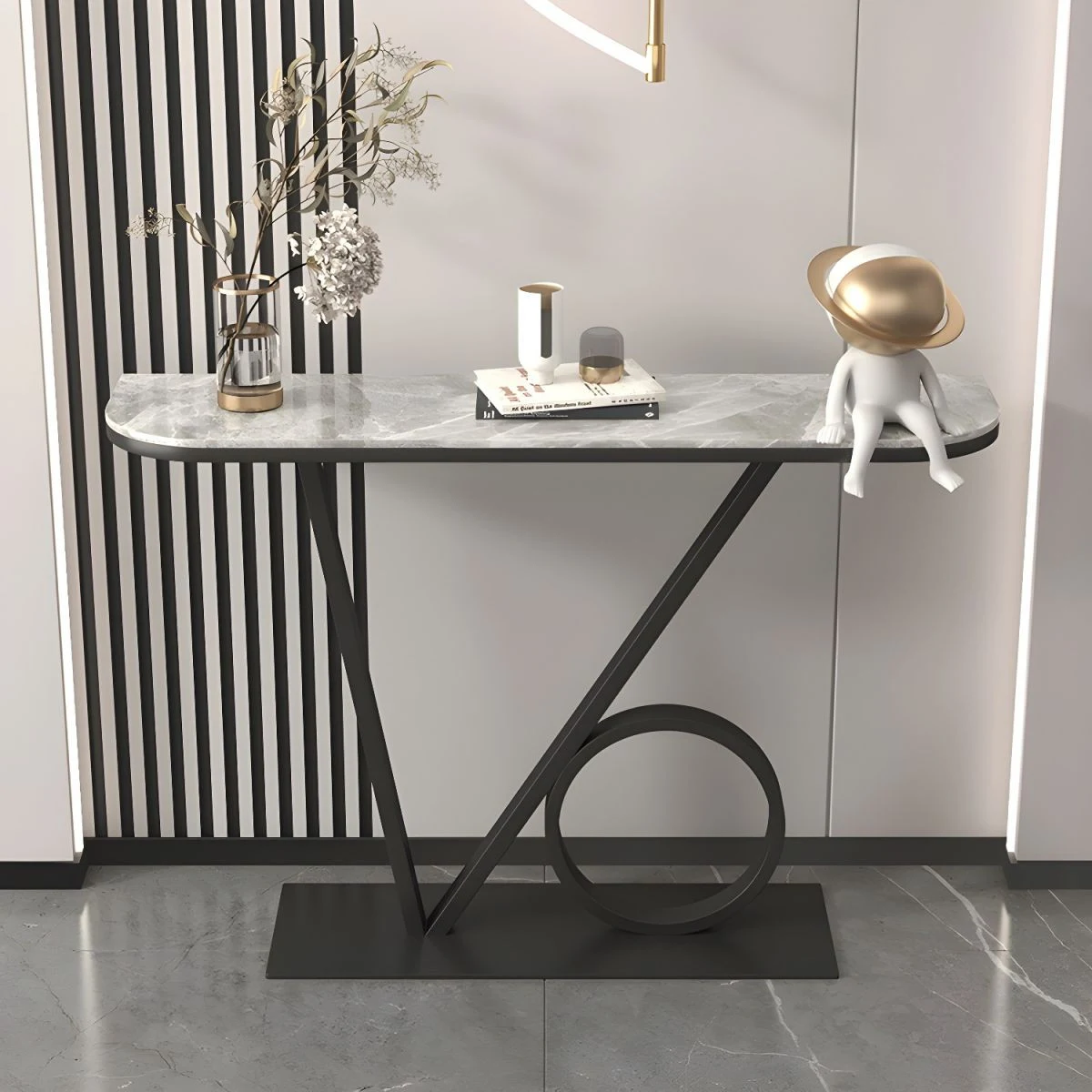 KC-064 Oval Tasarım Metal Dresuar Konsol