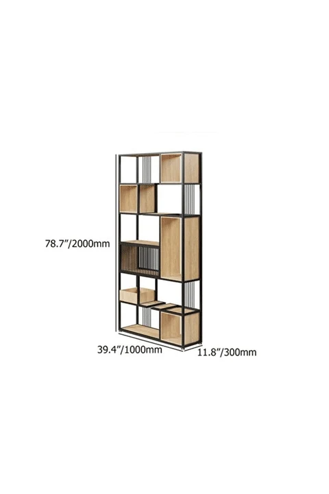 KTP0648 Siyah Metal Kitaplık 100x200 cm