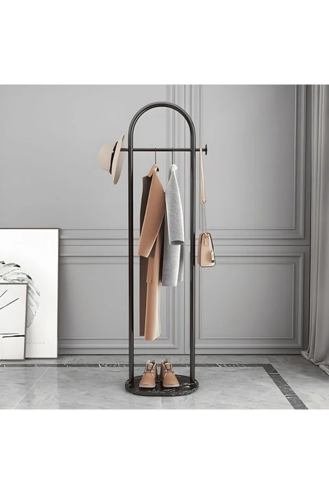 KC-0149 Metal Çift Kancalı Askılık, 170 cm Gold-Beyaz