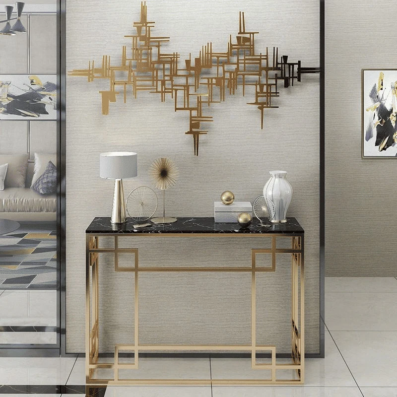 DRS-059 Dikdörtgen Konsol Masa MDF Metal Ayaklı