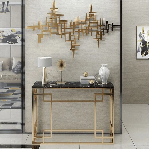 DRS-059 Dikdörtgen Konsol Masa MDF Metal Ayaklı