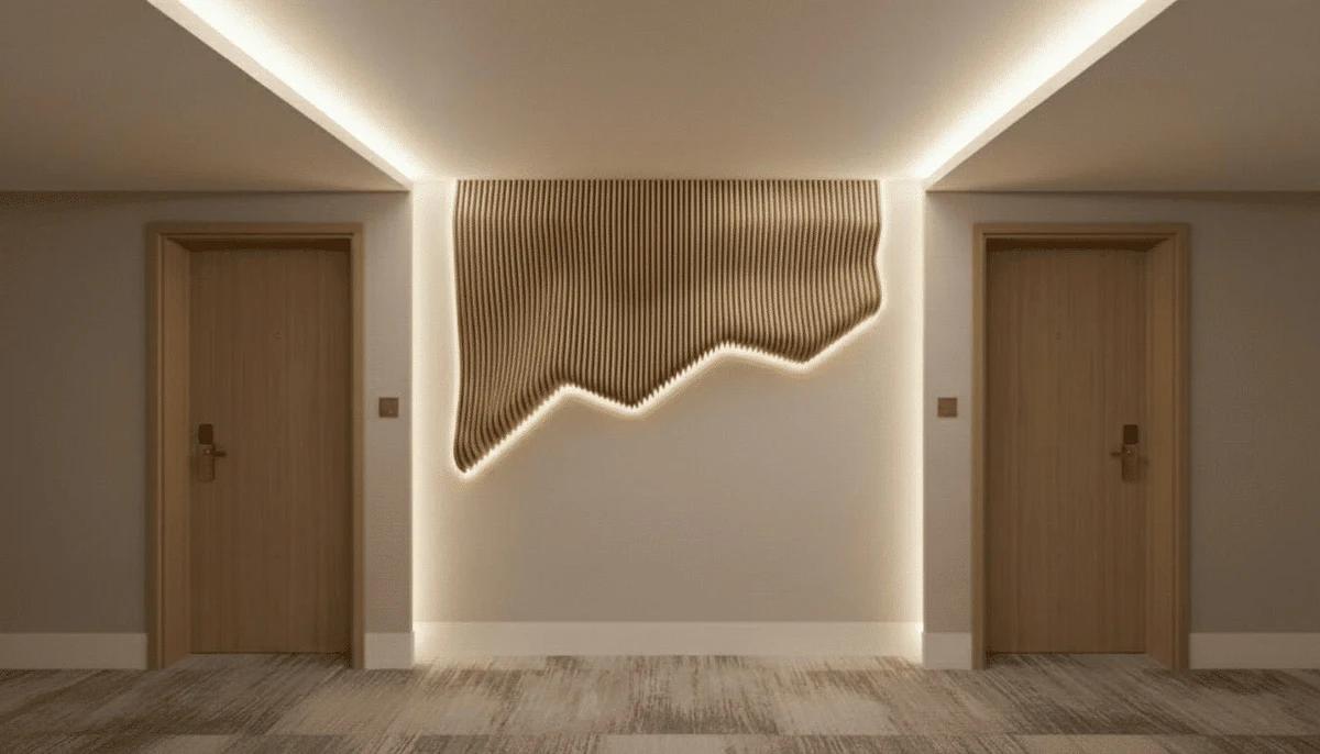 PRM2368 Modern Parametrik Dalgalı Ahşap Duvar Paneli
