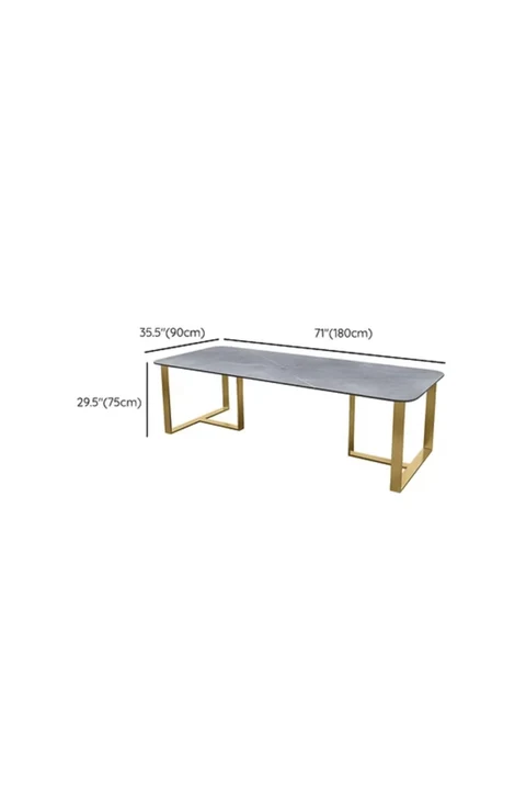 TPL4876 Modern Dikdörtgen Çalışma Masası MDF Üstlü Metal H Ayaklı