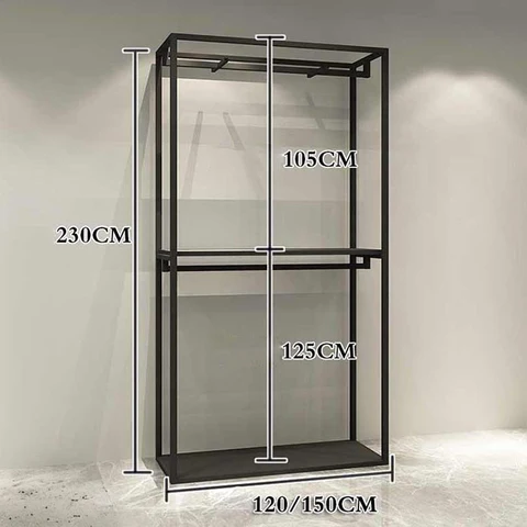 KC-043 Yüksek Kaliteli Metal Giyim Rafı Mağaza Tasarımı Showroom Giysi Rafı