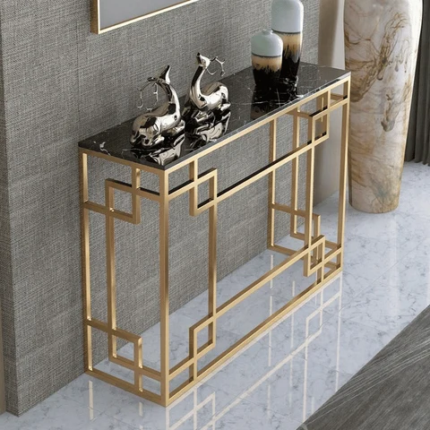 DRS-059 Dikdörtgen Konsol Masa MDF Metal Ayaklı