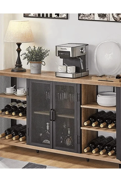 ŞRP8505 Siyah Metal Konsol Bar 130x35x80 cm