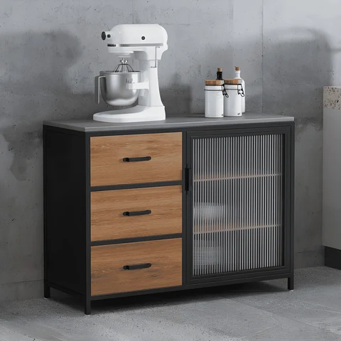 ŞRP-2002 Modern Dikdörtgen Büfe Konsol MDF Tezgahlı Metal Ayaklı