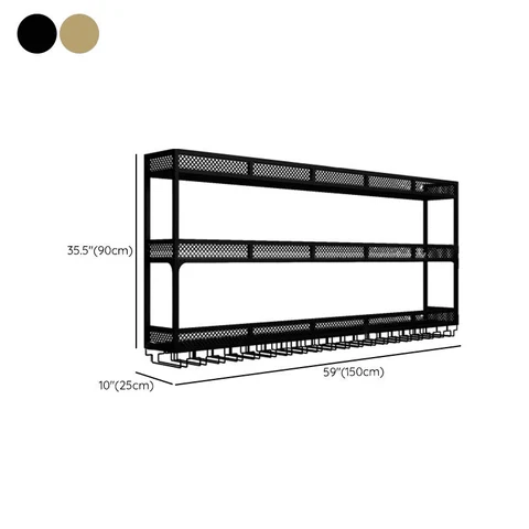 ŞRP-011 Modern Dikdörtgen Şaraplık Metal Duvara Monte