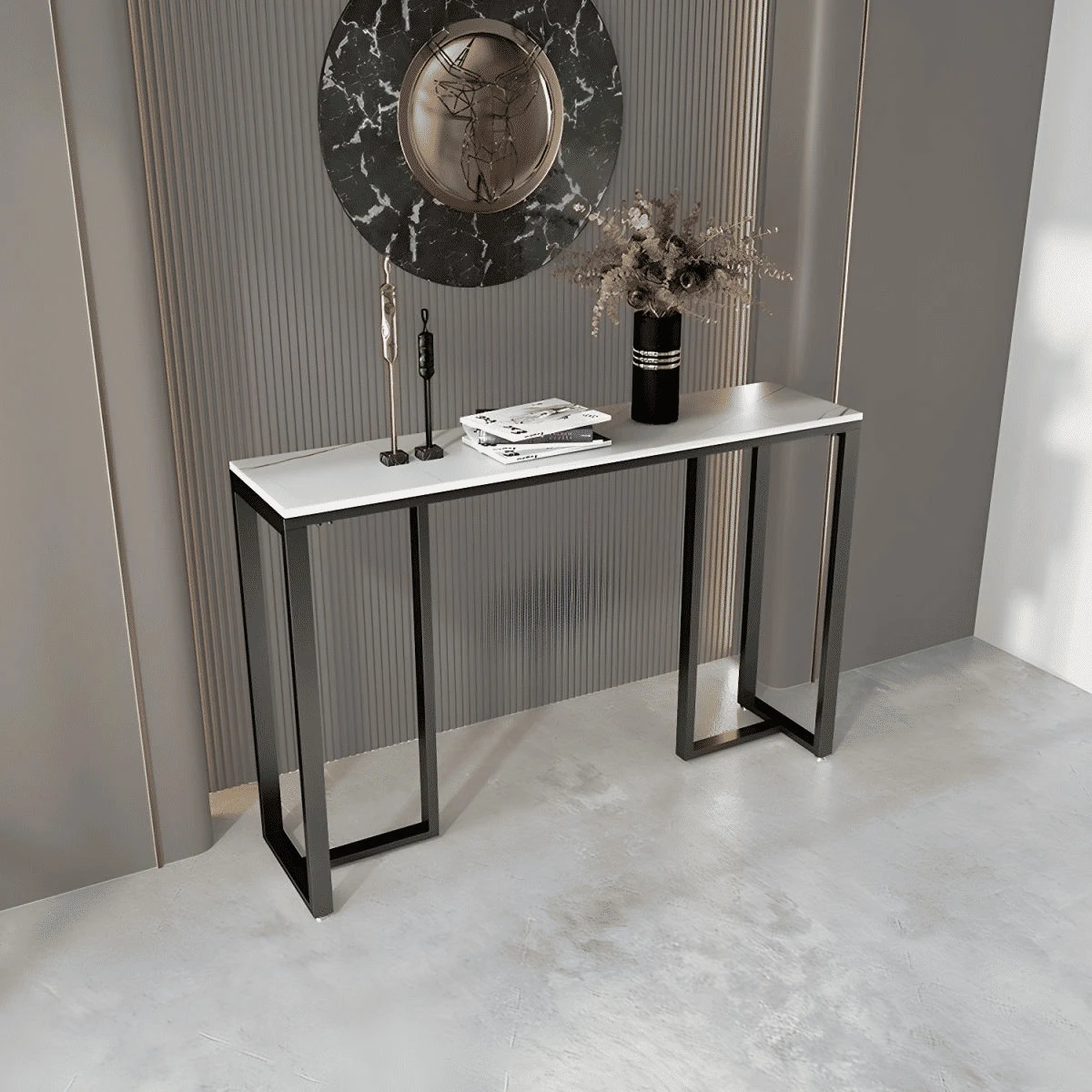 DRS-060 Modern Dikdörtgen Konsol Masa MDF Metal Ayaklı