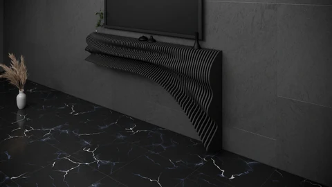 KC-0605 Parametrik Dalgalı Ahşap TV Ünitesi