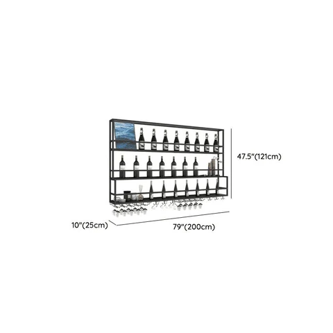 ŞRP-04 Modern Dikdörtgen Şaraplık Metal Duvara Monte