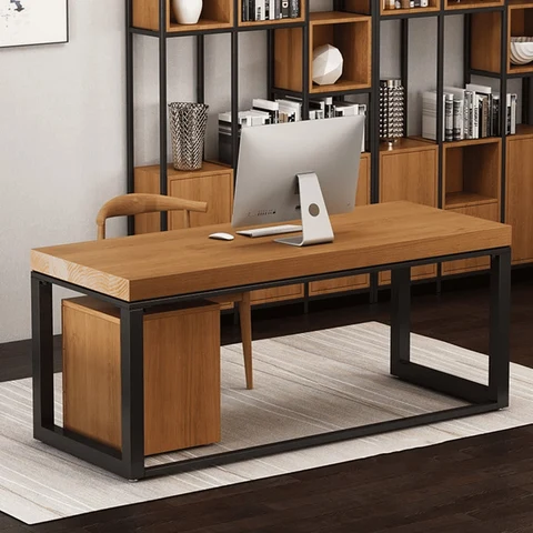 ÇLŞ7939 Modern MDF Ofis Masası Metal Çalışma masası