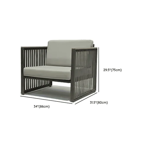 KC-0114 Gri Metal Modern Veranda Takımı, 5 Parça Oturma Grubu