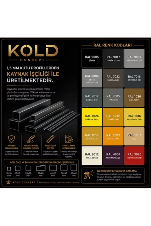 DRS-03 Dikdörtgen Konsol Masa MDF Metal Ayaklı