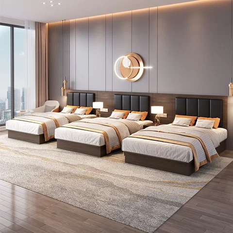 KC-029 Modern Lüks Kral Boyu Çift Kişilik Yatak Seti Otel Yatakları