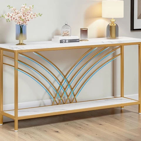 DRS-04 Dikdörtgen Konsol Masa MDF Metal Ayaklı