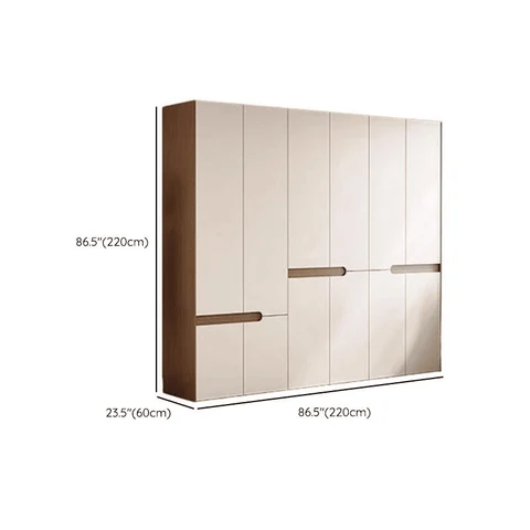 DLP-017 Modern Dikdörtgen Gardırop Ahşap Çekmeceli Askılıklı