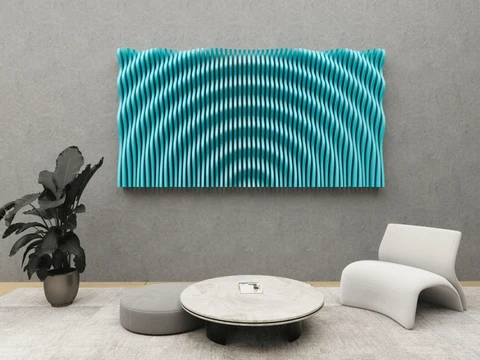 PRM674 Modern Parametrik Dalgalı Ahşap Panel