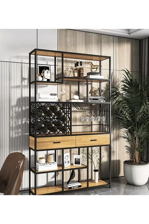 ŞRP8064 Modern Metal Şarap Dolabı Standı