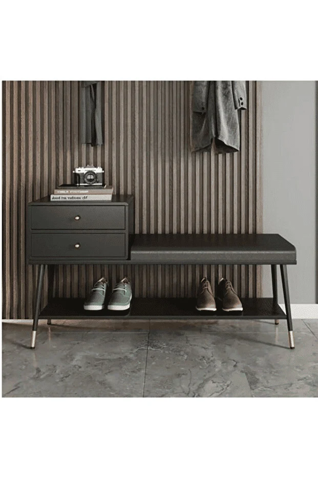 PTM8716 Siyah Metal Ayakkabılık 100x35x47 cm