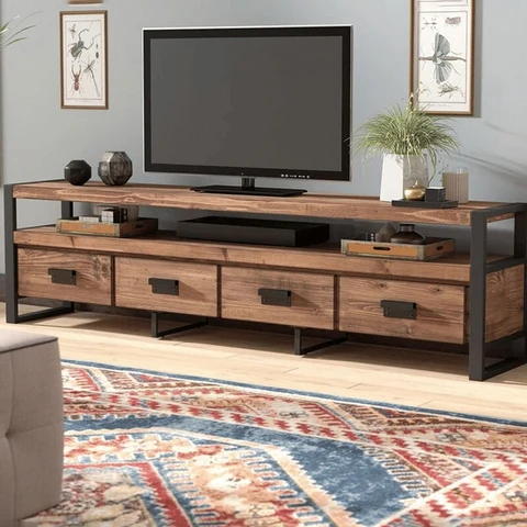 TV6799 Modern Endüstriyel Ahşap TV Ünitesi Konsol