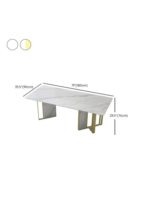 YMK-02 Modern Dikdörtgen Yemek Masası MDF Metal Ayaklı
