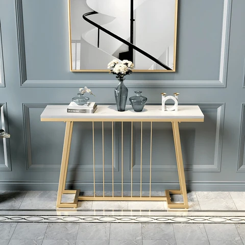 DRS-072 Dikdörtgen Konsol Masa MDF Metal Ayaklı